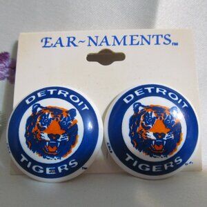 Detroit Tigers Earrings Ear-Naments Pierced NOS Unused
